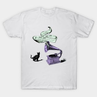 The cat and the song (violet) T-Shirt